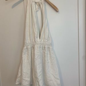 White backless romper